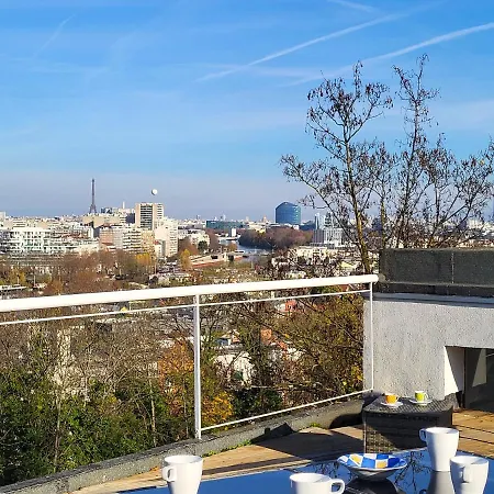 360 : Superbe Maison, Rooftop, Vue Tour Eiffel, T2 Apartment